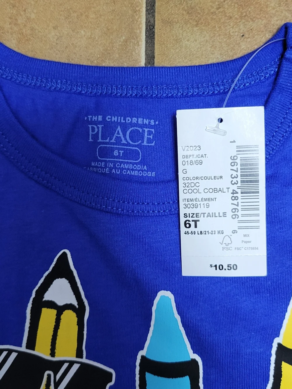 The Children's Place Royal Blue 'First Day of Preschool' Crayon Graphic Tee
